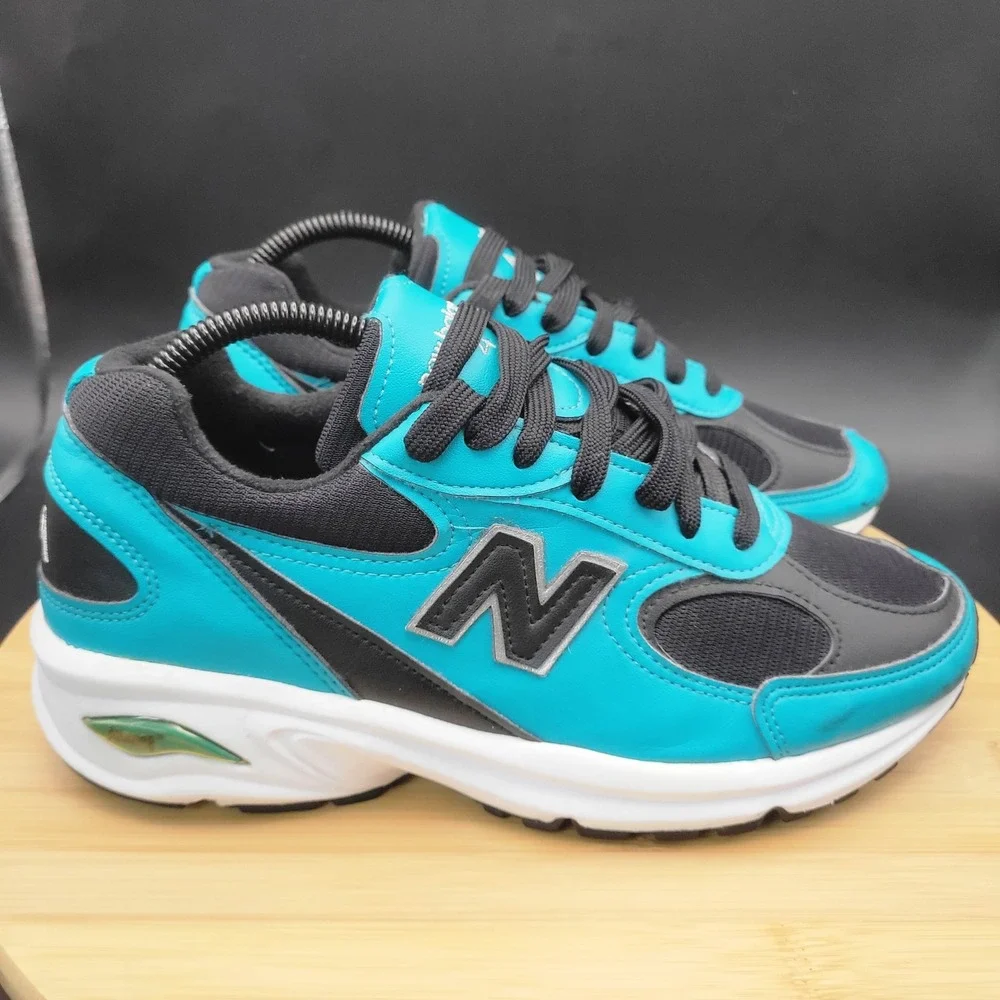 New Balance 498 Teal Black Made in USA Running Shoes Mens 6.5 Womens 8 W498LB
